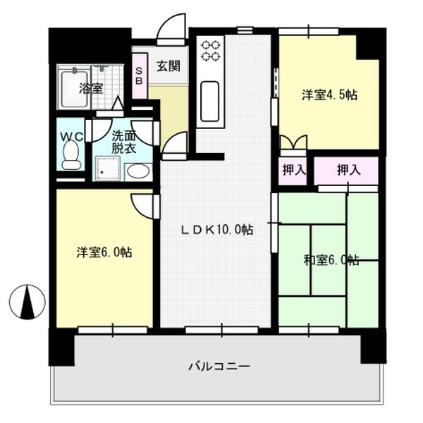 間取り ダイアパレス西公園第二 間取り図