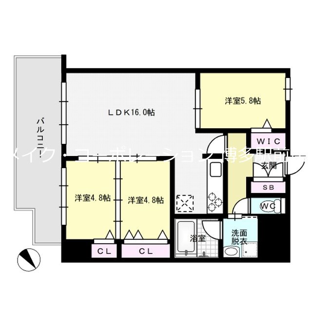フォンターナガーデン博多駅前 間取り