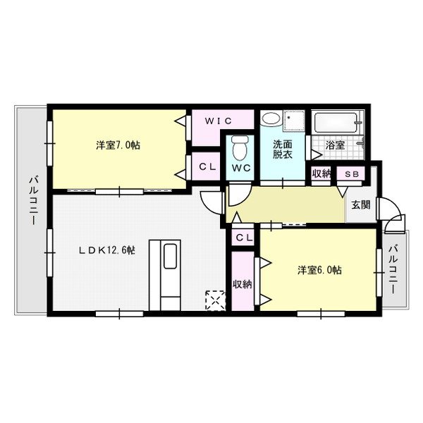 大和 307号室 間取り