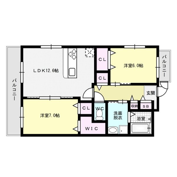 大和 307号室 間取り