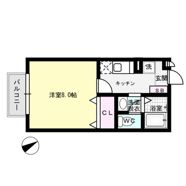 セジュールオーブ 205号室 間取り