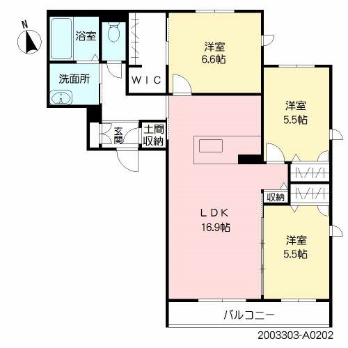 ル・シャンテ天神山 202号室 間取り