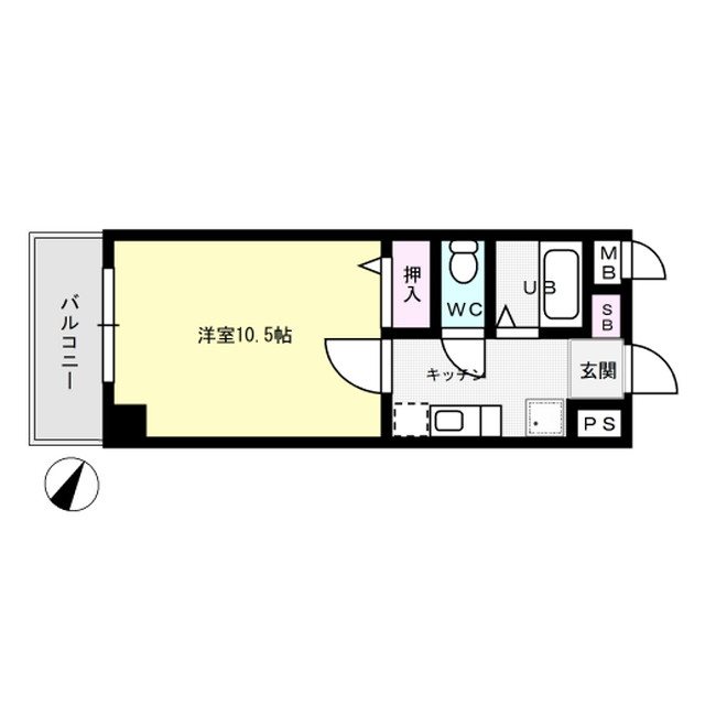 アネモス春日原 502号室 間取り
