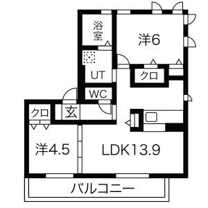 D-room長住北A棟 間取り図