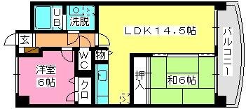 ハーベスト大橋 202号室 間取り