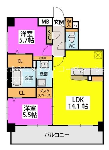 リバーランド大濠 間取り