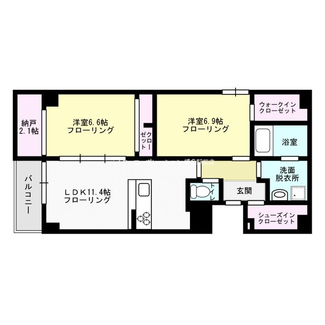 エルヴィータ渡辺通 間取り