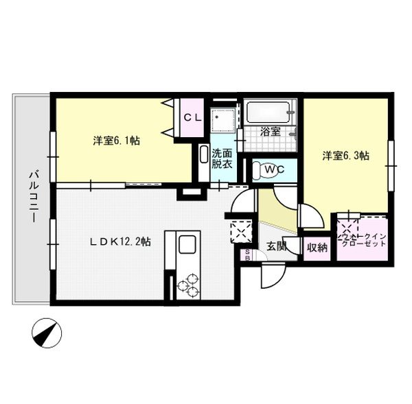 アウリィ 103号室 間取り