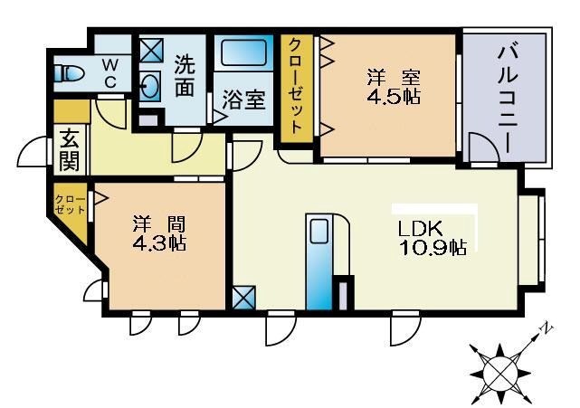 間取り ベルメゾン高宮通り 間取り図