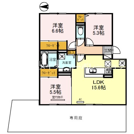 D-room小田部弐番館 間取り