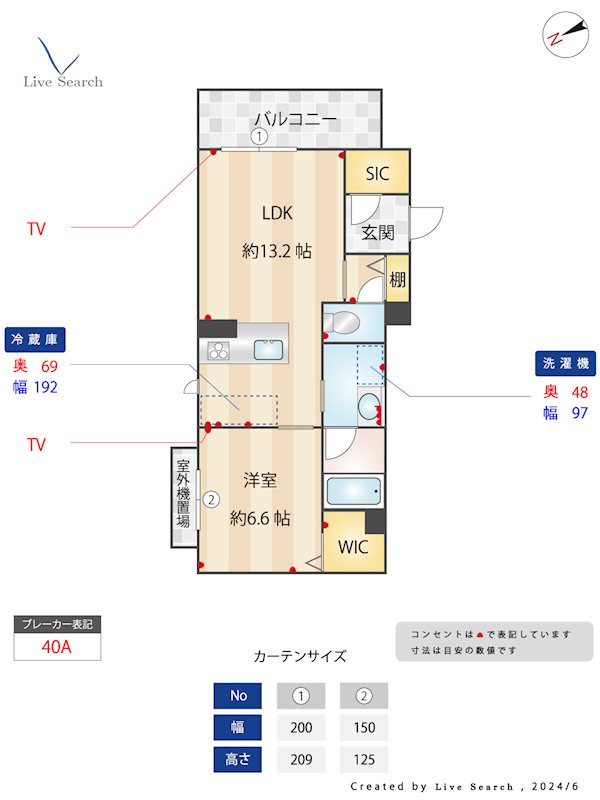 シャルマン大橋 302号室 間取り