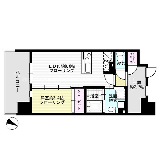デュオフラッツ西新EAST 間取り