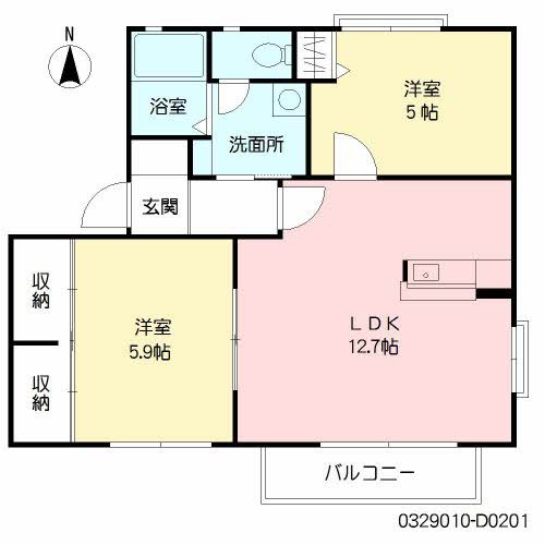 ディアスプラザ次郎丸　D棟 間取り