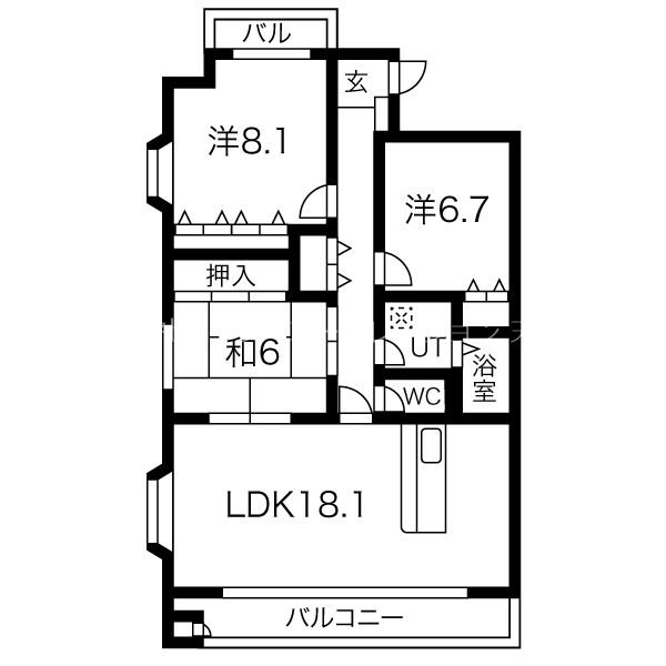 ボスコ薬院  間取り