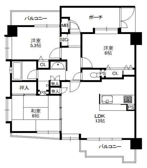 コスモ西公園 間取り