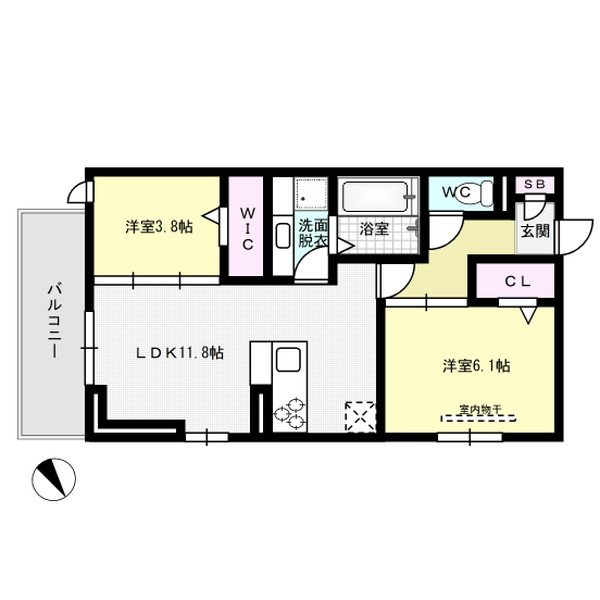 間取り トリシア野多目Ⅱ 間取り図