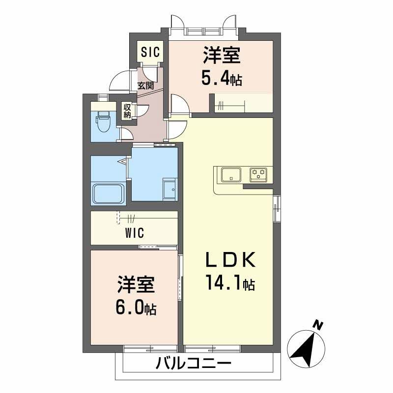 ヴェルデ那珂川 203号室 間取り