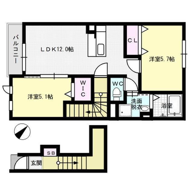 Marin春日西 203号室 間取り