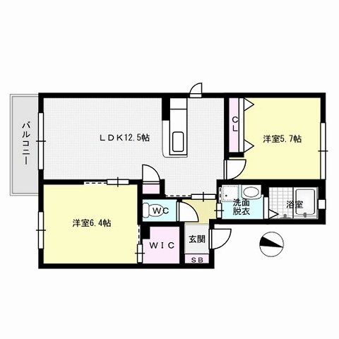 シャーメゾン　ソレイユ B棟～駐車料無料～ 間取り