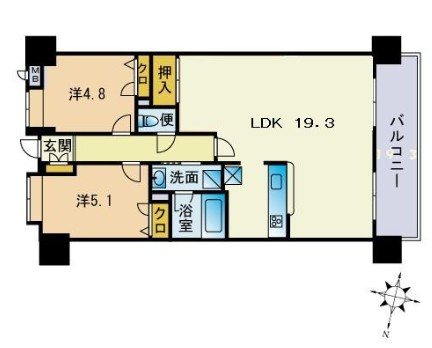 グレイスマンションけやき通南 間取り