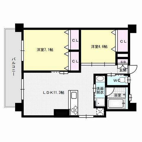 テングッド西新east 間取り