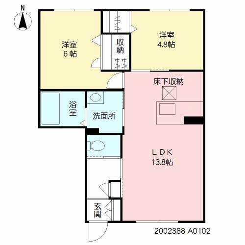 コンフォートⅠ 102号室 間取り