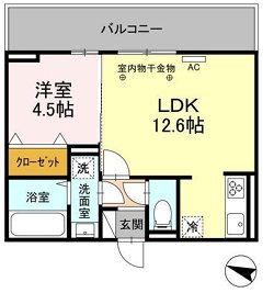 D-room野間大池 202号室 間取り