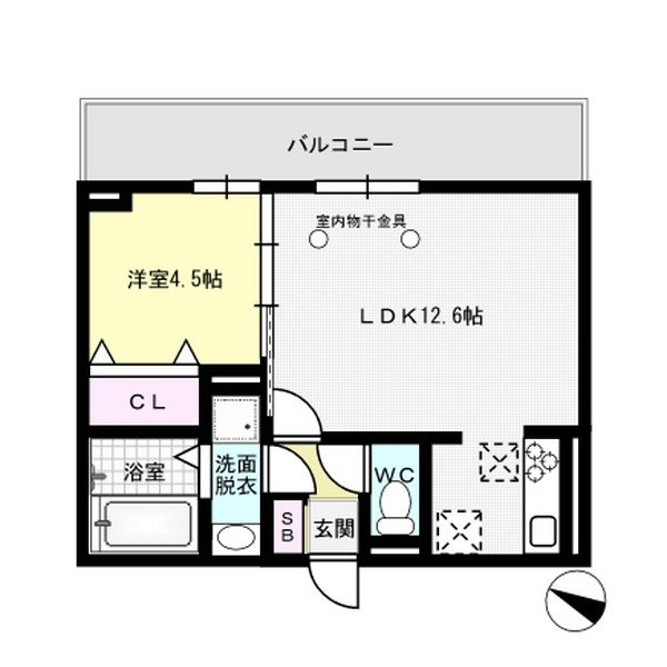 D-room野間大池 202号室 間取り