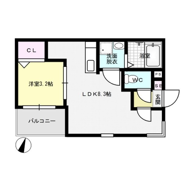 アパルトマン昭南町 203号室 間取り