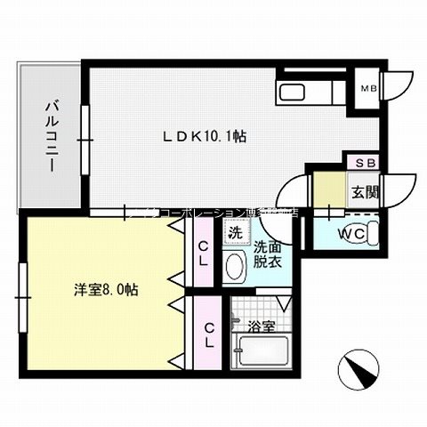 ラフィーネ博多駅前 間取り