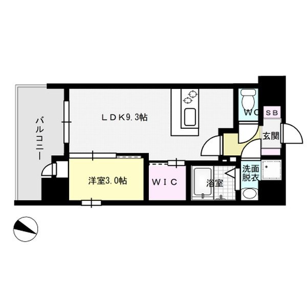 コモテリア渡辺通 間取り