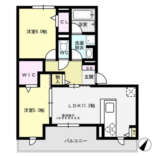 メゾン ココル 202号室 間取り