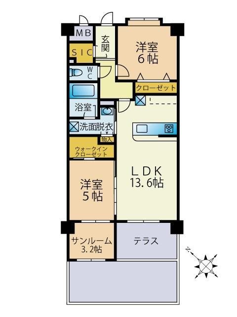 間取り Luminous Terrace 諸岡 間取り図