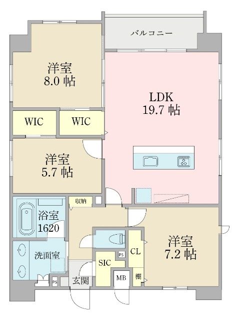 Sクラージュ西新 間取り