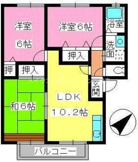 ティアラ大橋南A棟 間取り
