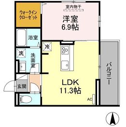 D-room五十川 301号室 間取り