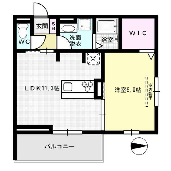 D-room五十川 301号室 間取り