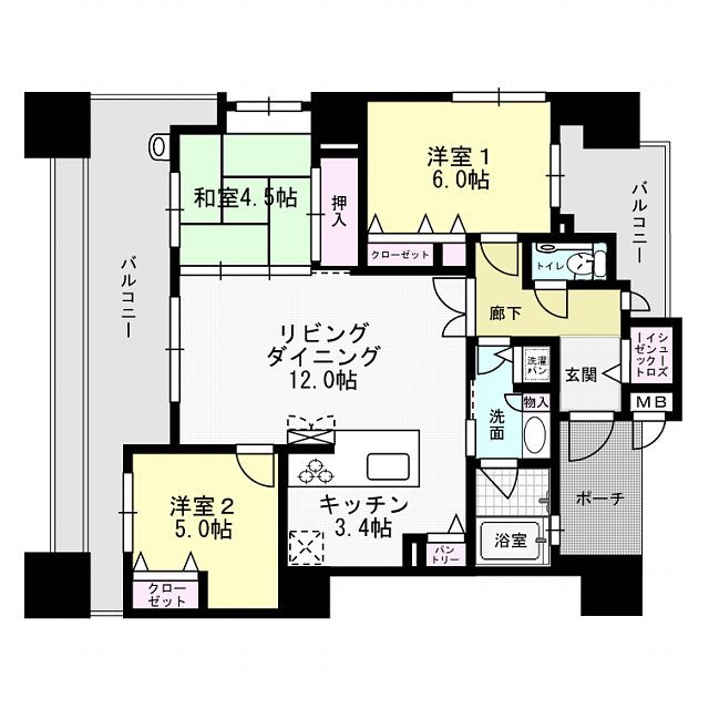 間取り フリーディア大橋駅前プレミアム 間取り図