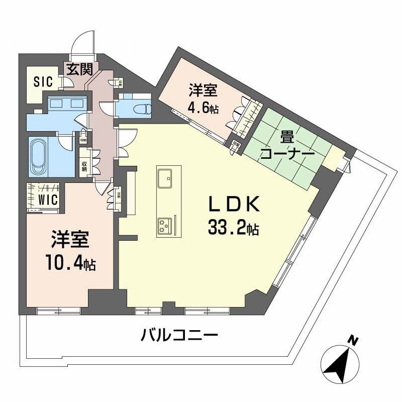 ザ・パークハウス福岡タワーズWEST 2102号室 間取り