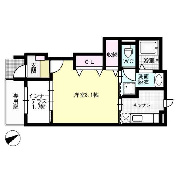 Liv Brancia 103号室 間取り