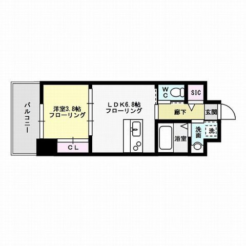 実際は掲載図面の反転タイプとなります。 ラファセアリービオ博多 間取り図