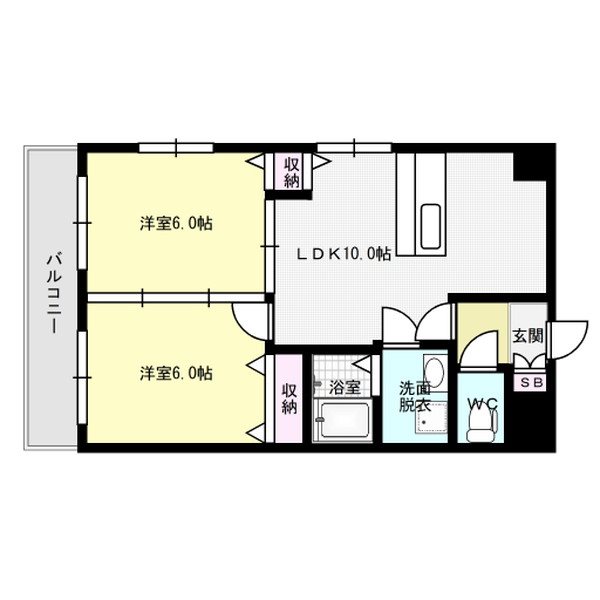 間取り リバティ天神南 間取り図