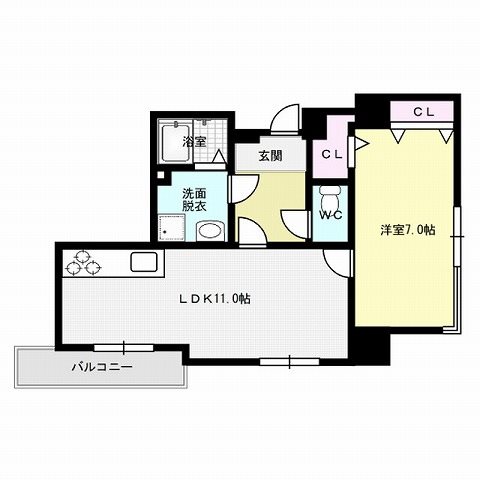 間取り サーパス大博通り 間取り図