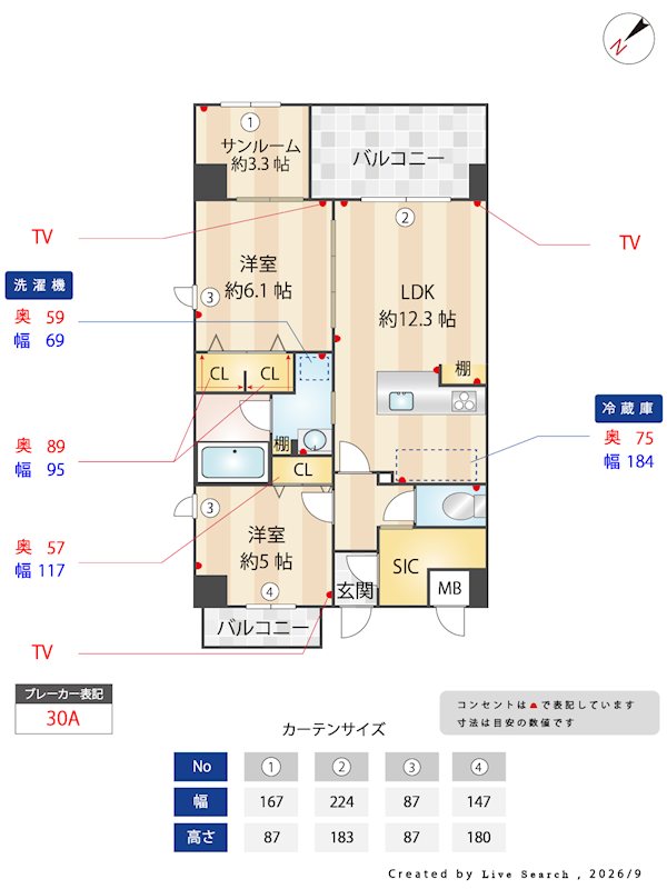 Sun・Blesso塩原 201号室 間取り