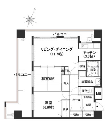 クラシオン地行 間取り図