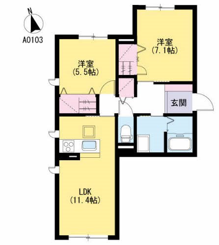間取り シャーメゾン六本松 間取り図