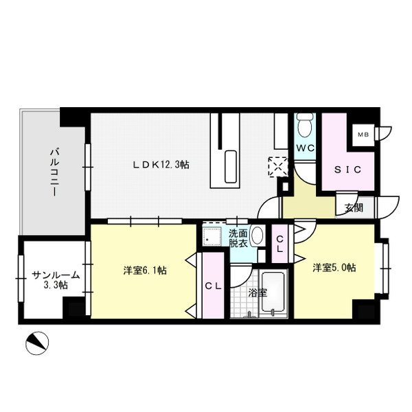 Sun・Blesso塩原 403号室 間取り