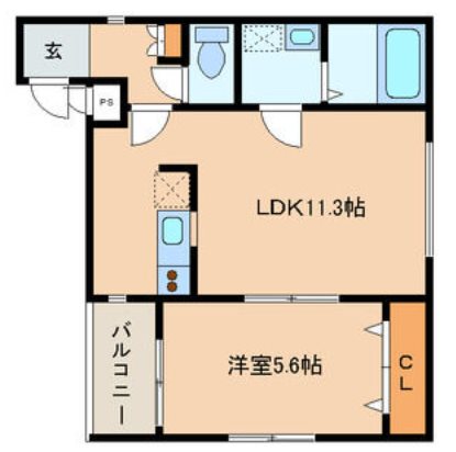 ※別部屋写真参考 パラディーゾ空港前 間取り図