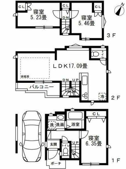 間取り 南大橋1丁目戸建 間取り図