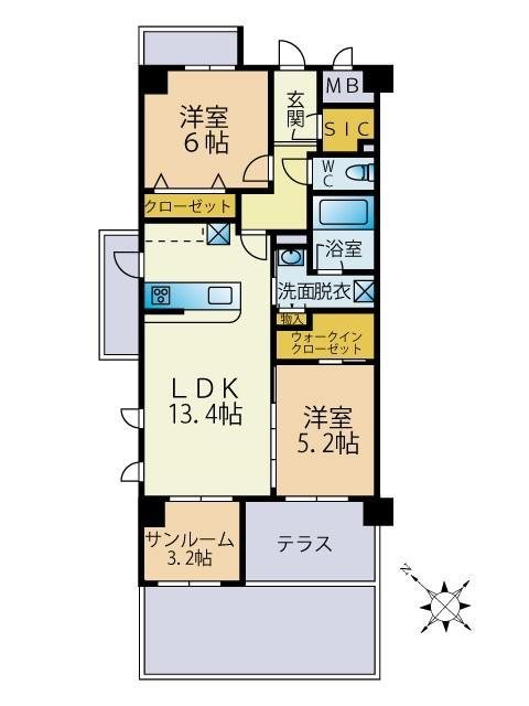 Luminous Terrace 諸岡 間取り